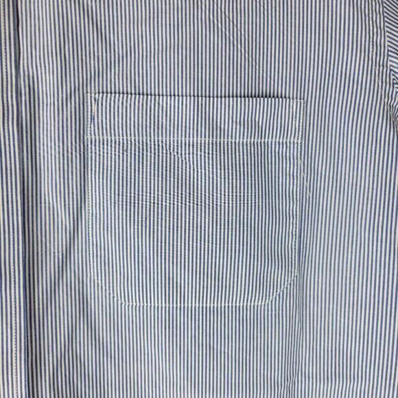 Pendleton Mens Large Blue White Striped Bridgeport Button Down LS Shirt - Picture 2 of 4